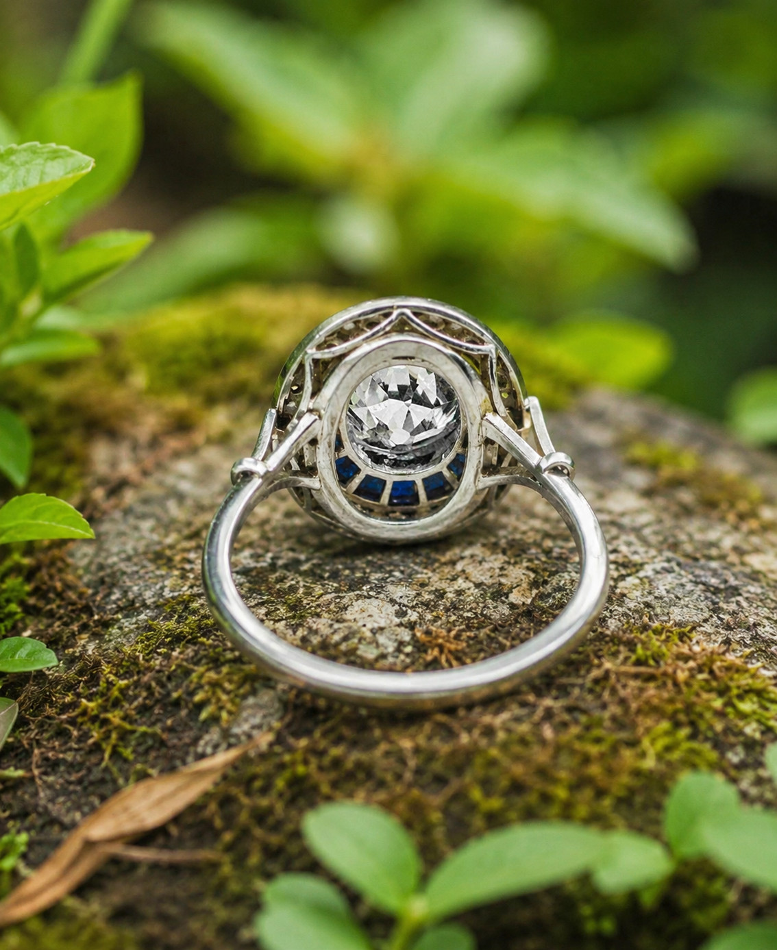 2Ct Lab Created Diamond Halo Engagement Ring 14K White Gold Plated Silver