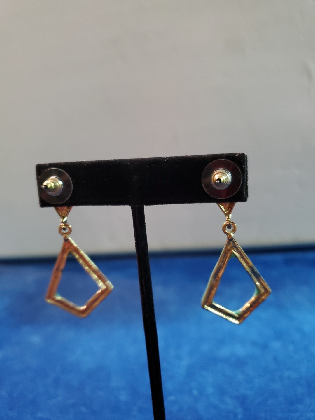 Metal And Enamel Earrings Green And Orange