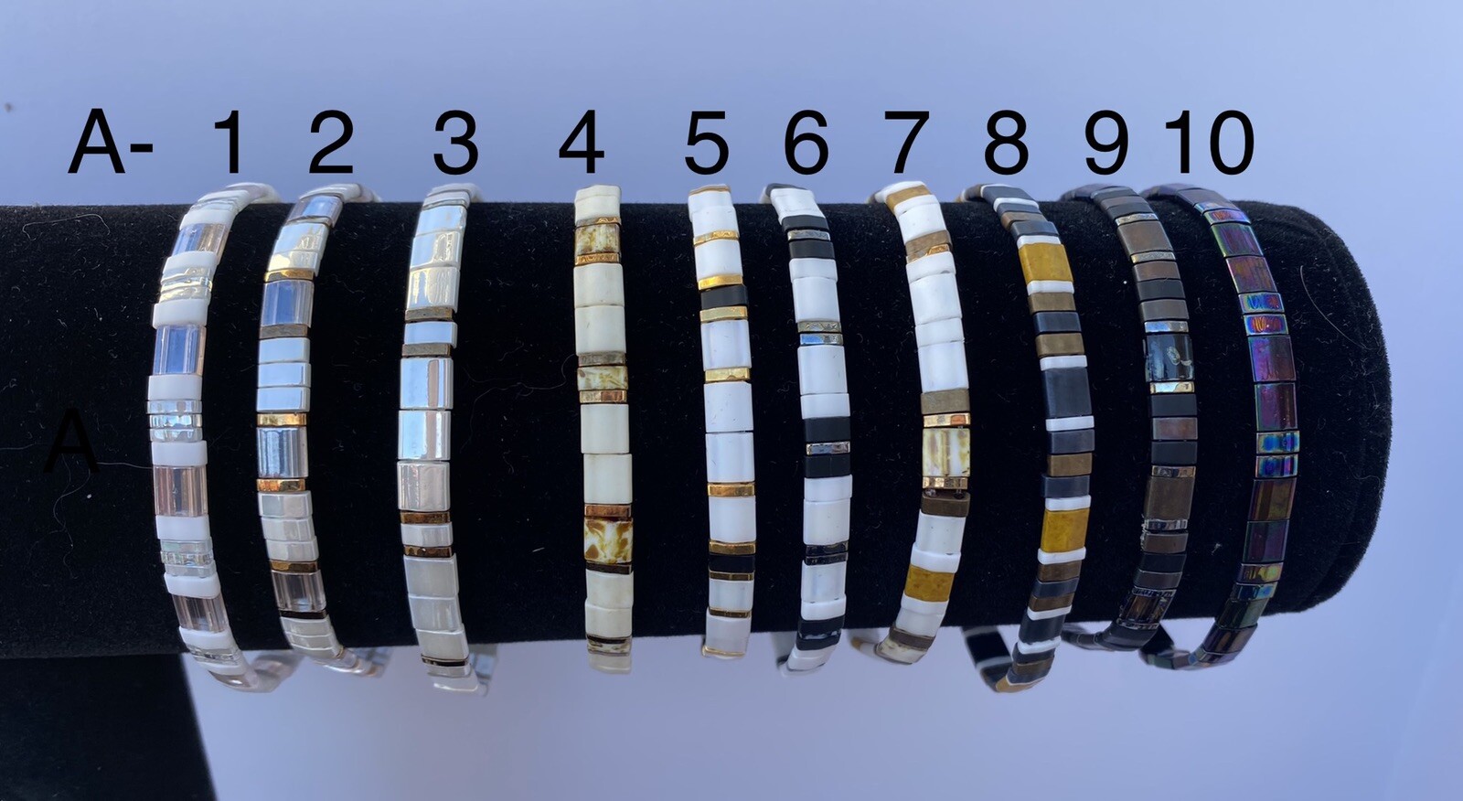 Miyuki Tila bracelet boho Japanese glass tile stackable minimal USA