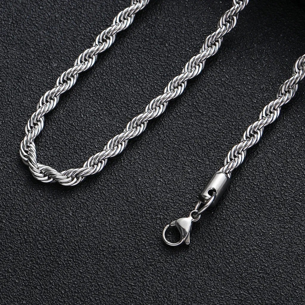 8/10mm Stainless Steel Women Men Rope Chains Necklaces 16”-47” Anti-tarnish