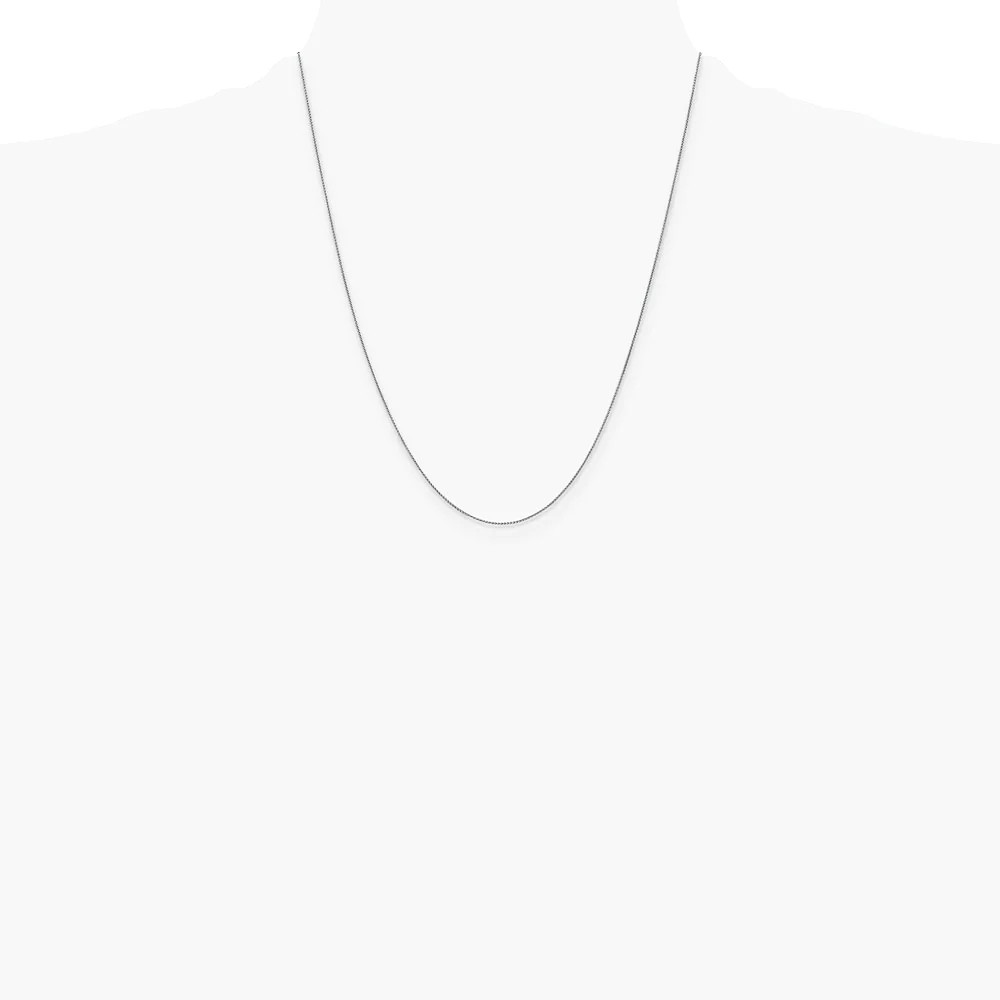 10K White Gold .85mm Spiga Chain Necklace 16″-24″