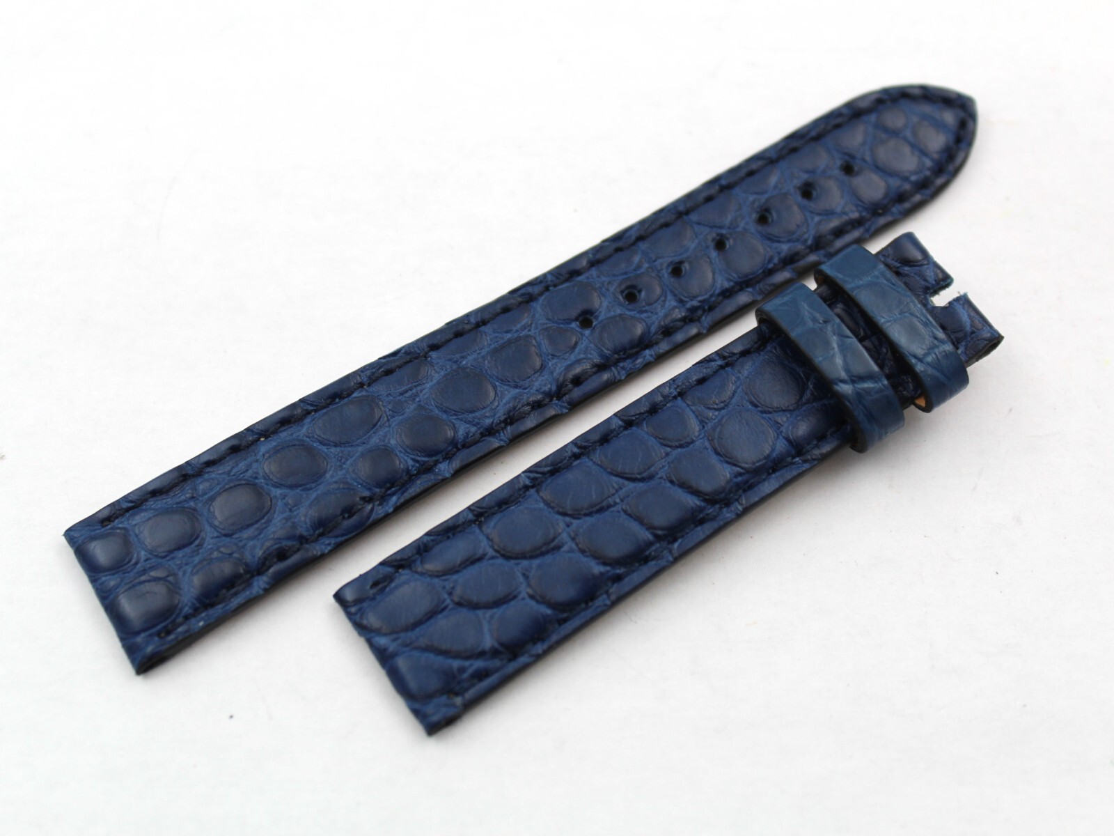 Genuine Leather Crocodile Pom Pom Blue Strap 18/16mm Leather Luxury Handcrafted New