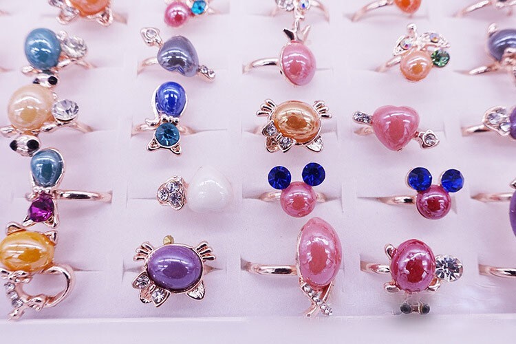 Wholesale 36pcs animal Adjustable ceramic alloy women Ring Wedding gifts Jewelry