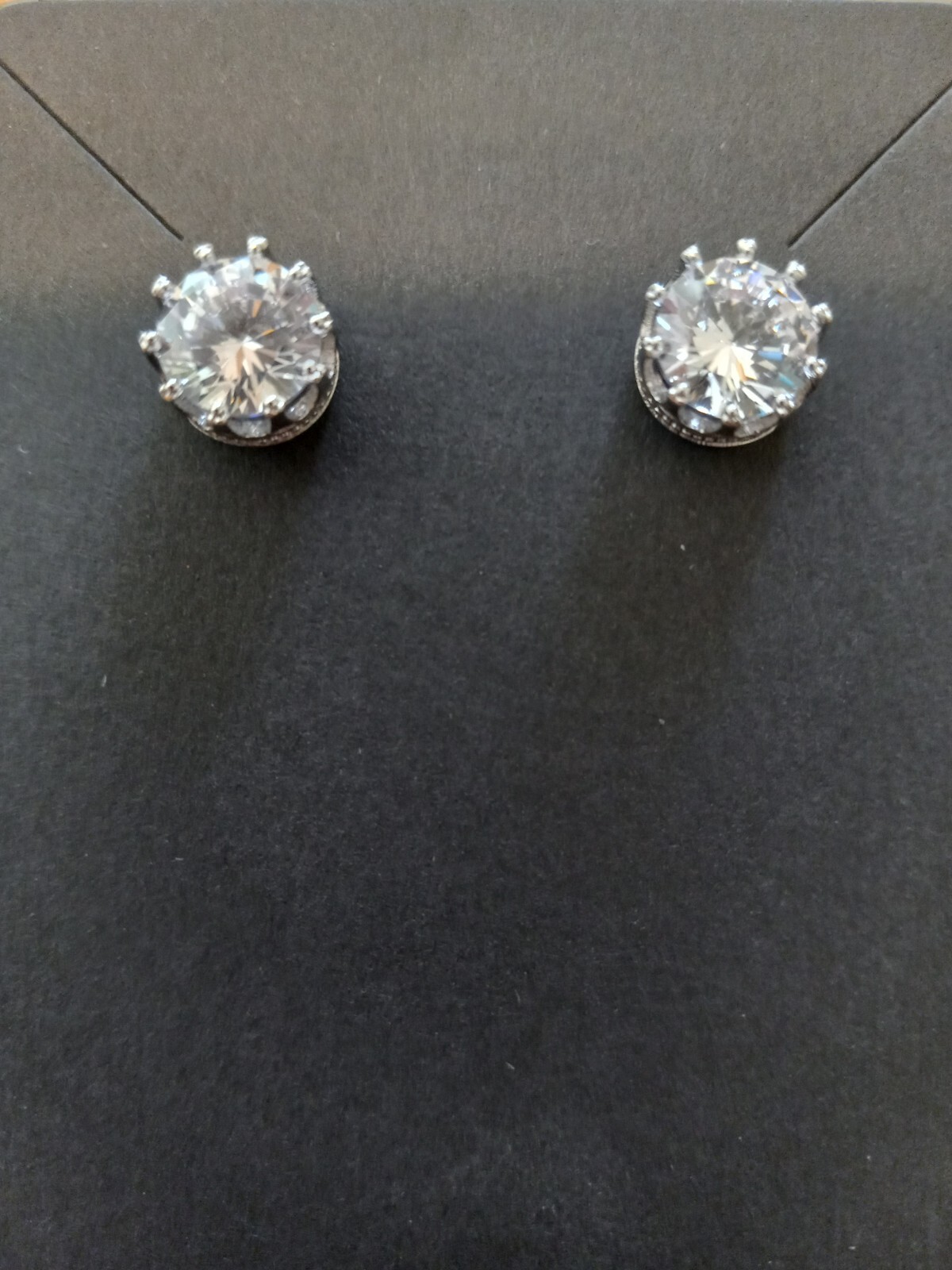 EARRINGS – 6 CTW (3 CARATS EACH) ZIRCON DIAMONDS STUD EARRINGS