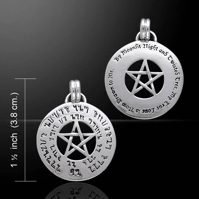 Love Spell Pentagram sterling silver Wicca Pentacle Rune Pendant Peter Stone