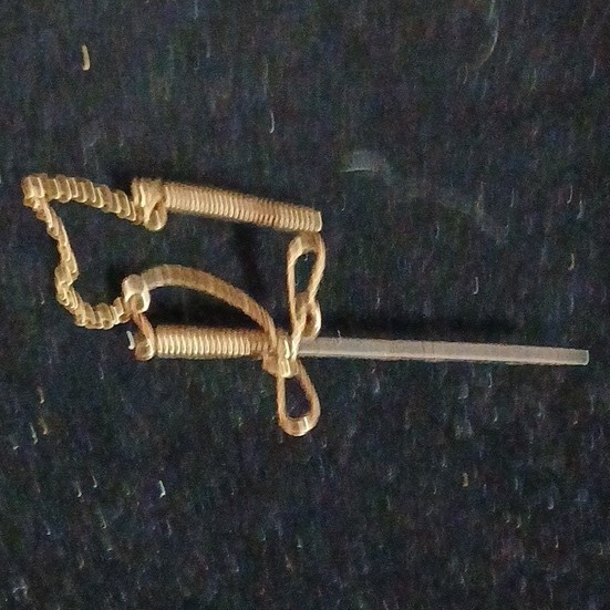 Men’s Gold Metal Tie Pin Stick Pin Tie Tack with Safety Chain