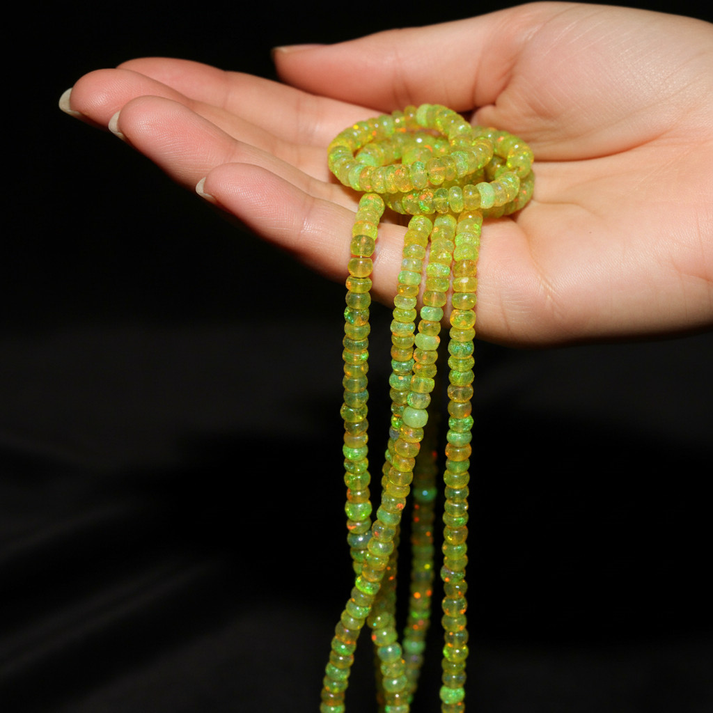 Ethiopian Fire Opal Beads Strand 4-5mm Rondelle Gemstone 8 Inch Jewelry Making