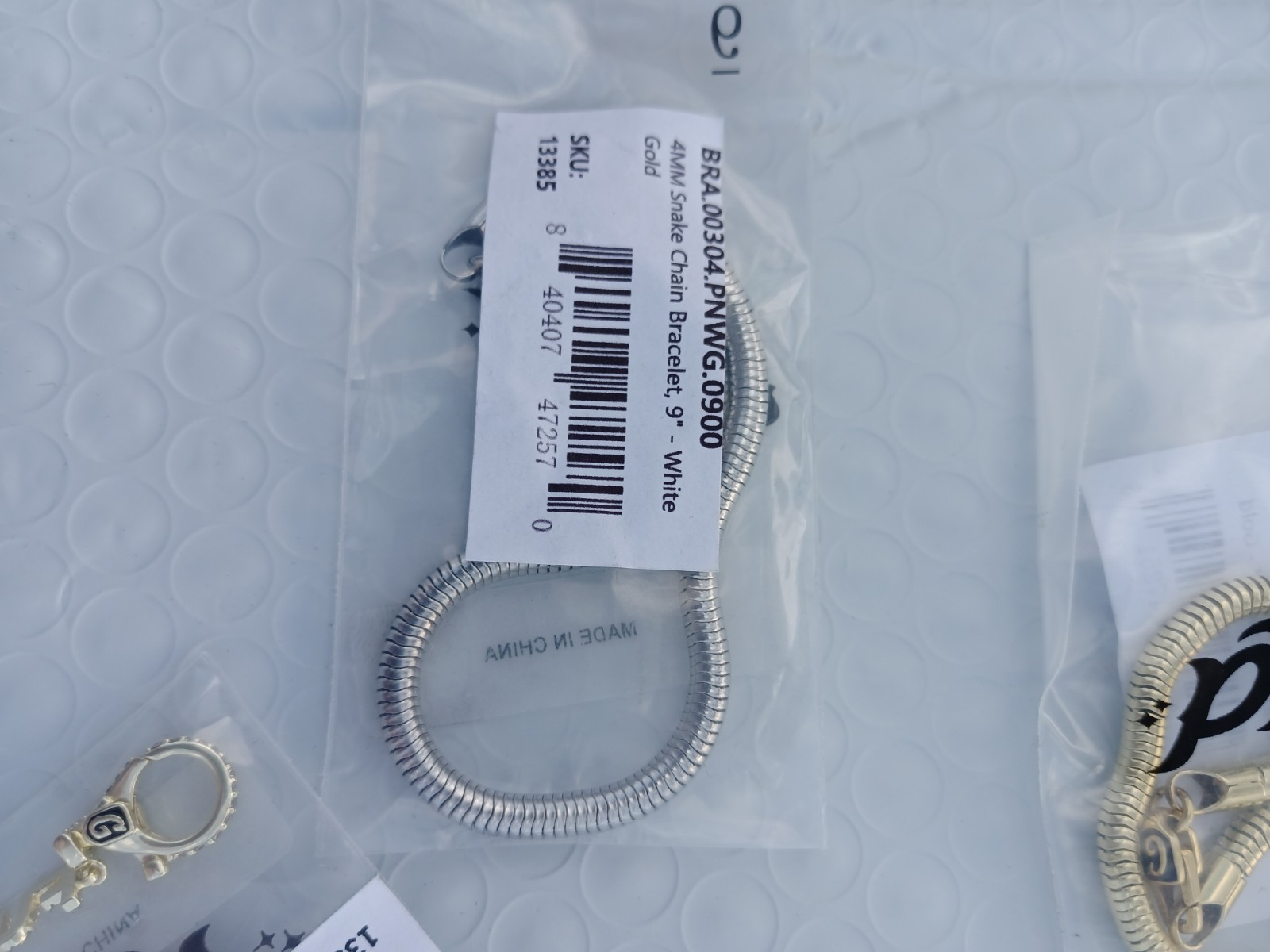 Snake Chain Bracelet Gold & White Gold, 7 in & 9 in, Lobster Closure