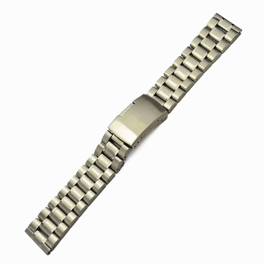 Men’s One-Piece Pure Solid Stainless Steel Watch Strap Band 16 18 20 22 24 26mm