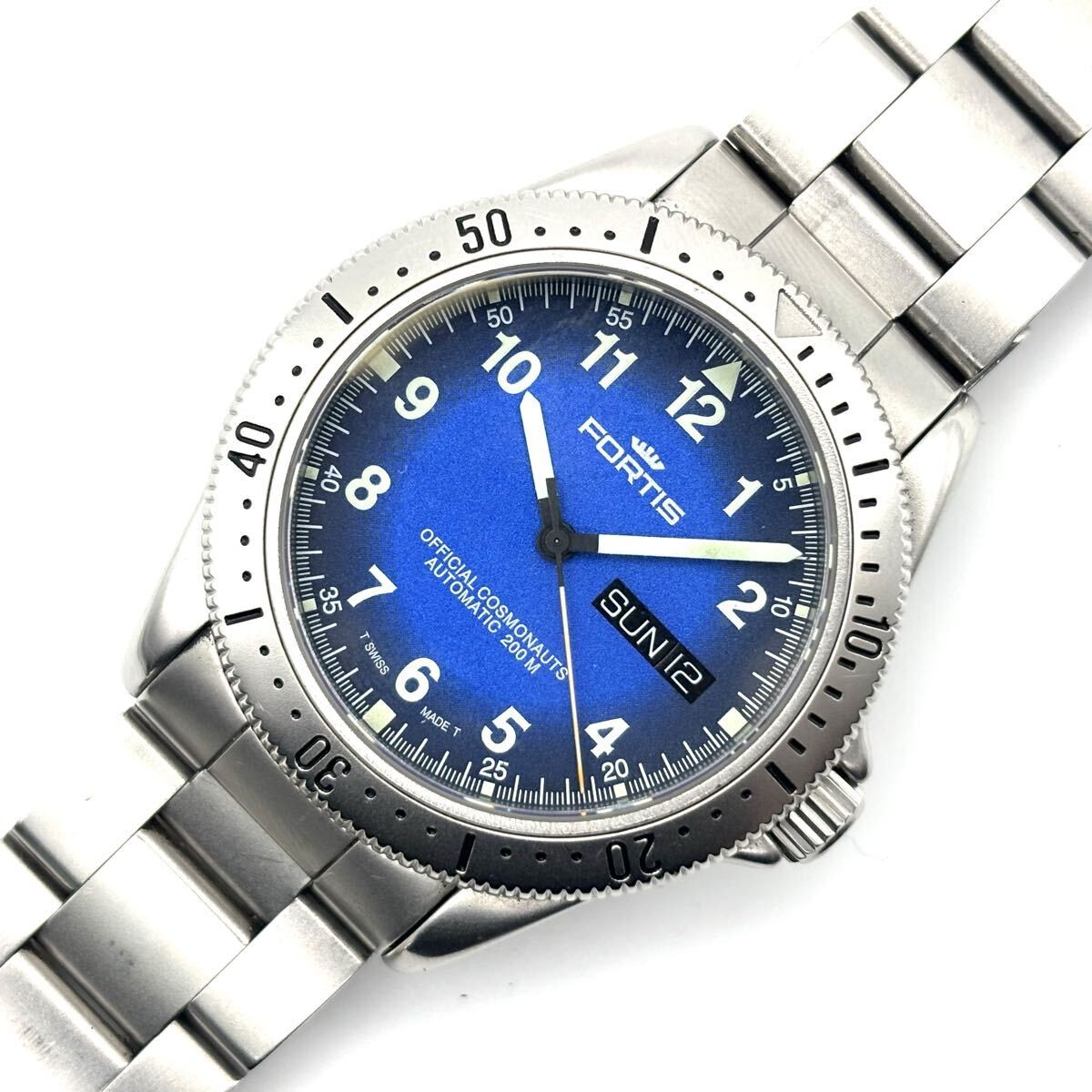Fortis Cosmonaut Day-Date Automatic Gagarin 610.22.158 Wristwatch Watch r#