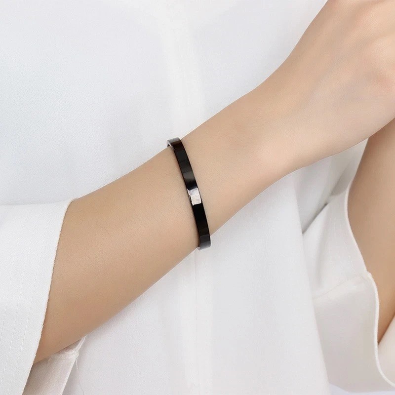 Stainless Steel Mens Cuff Bracelet 6mm Cool Open Metal Cuff Bangle Men Women USA