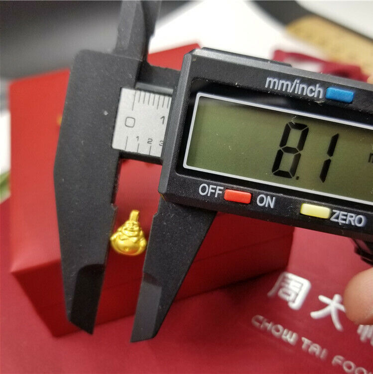 1pcs Pure 24K Yellow Gold 3D Lucky Mini Bless Buddha Pendant 0.09-0.12g