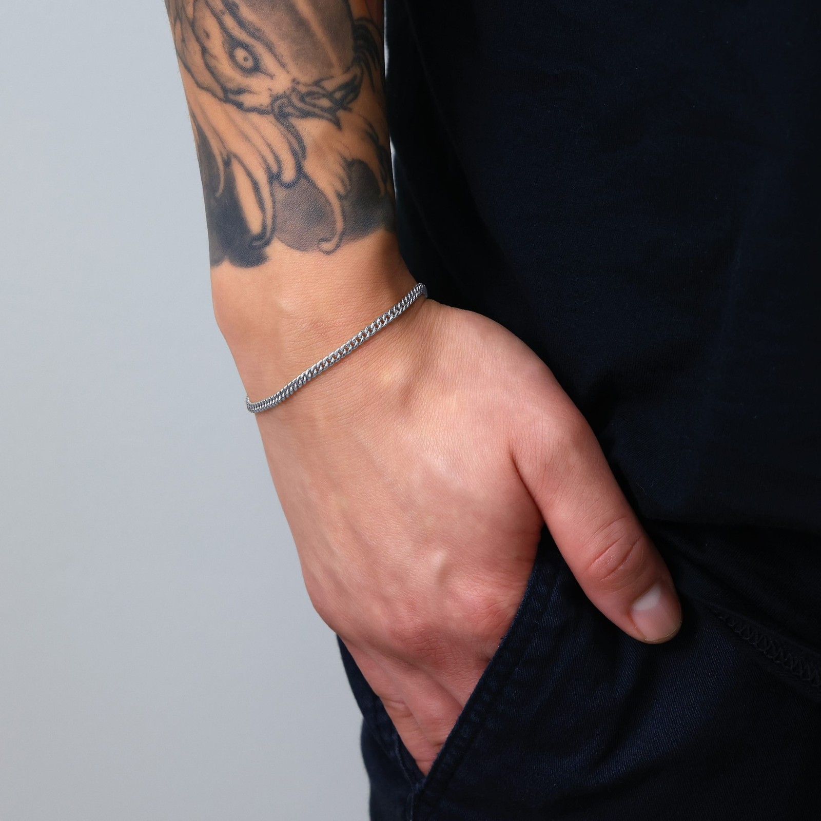 10K White Gold 3mm Miami Cuban Link Chain Bracelet Men Women 7″ 7.5″ 8″ 8.5″ 9″