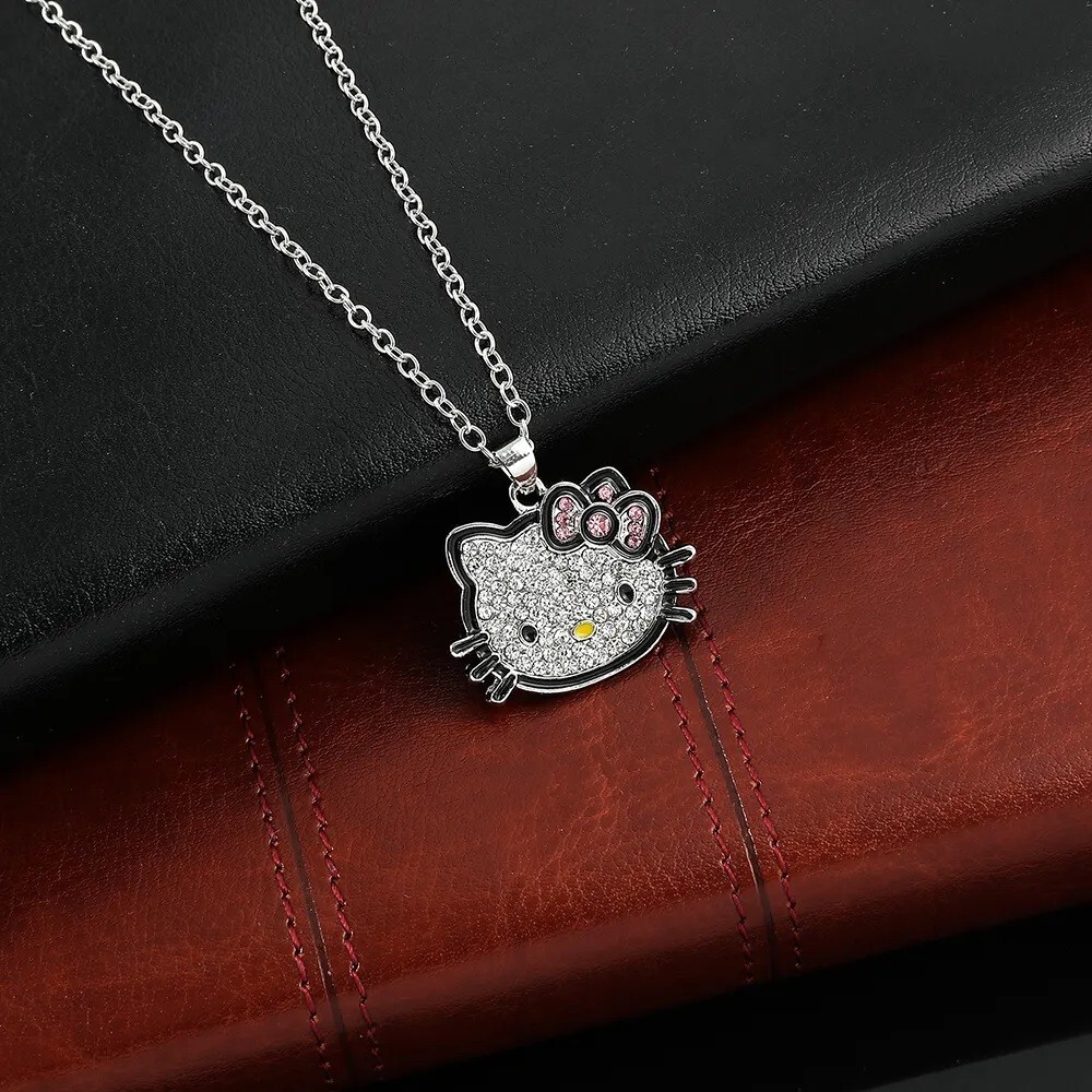 2 Packs Hello Kitty Bling Pendant Necklace With Chain New