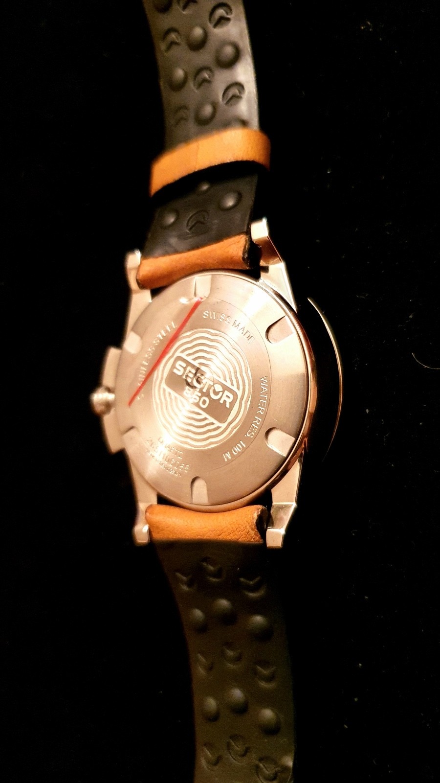 New Sector 850 Moon Phase Steel Leather 100Mt Swiss Made Watch