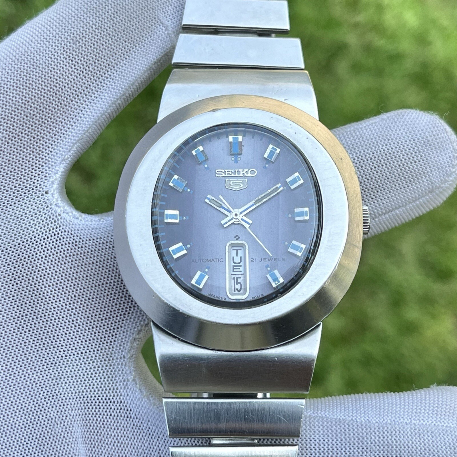 Rare Vintage Seiko 5 Diamatic Oval Shape Automatic Japan Men’s Watch 6319-5030