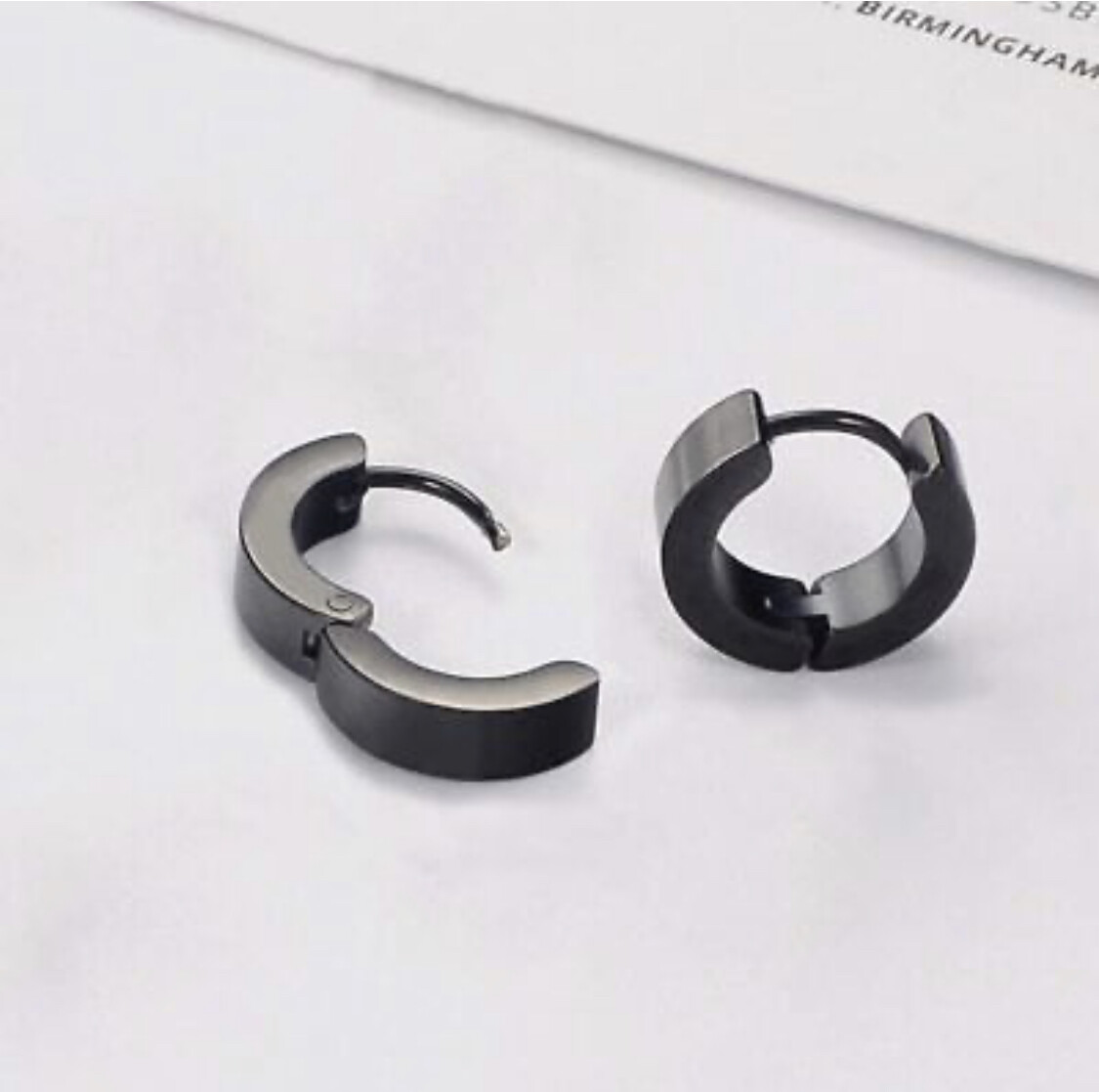 2PCS Stainless Steel Hoop Earrings for Men Women Small Huggie Hoop Ear Piercings