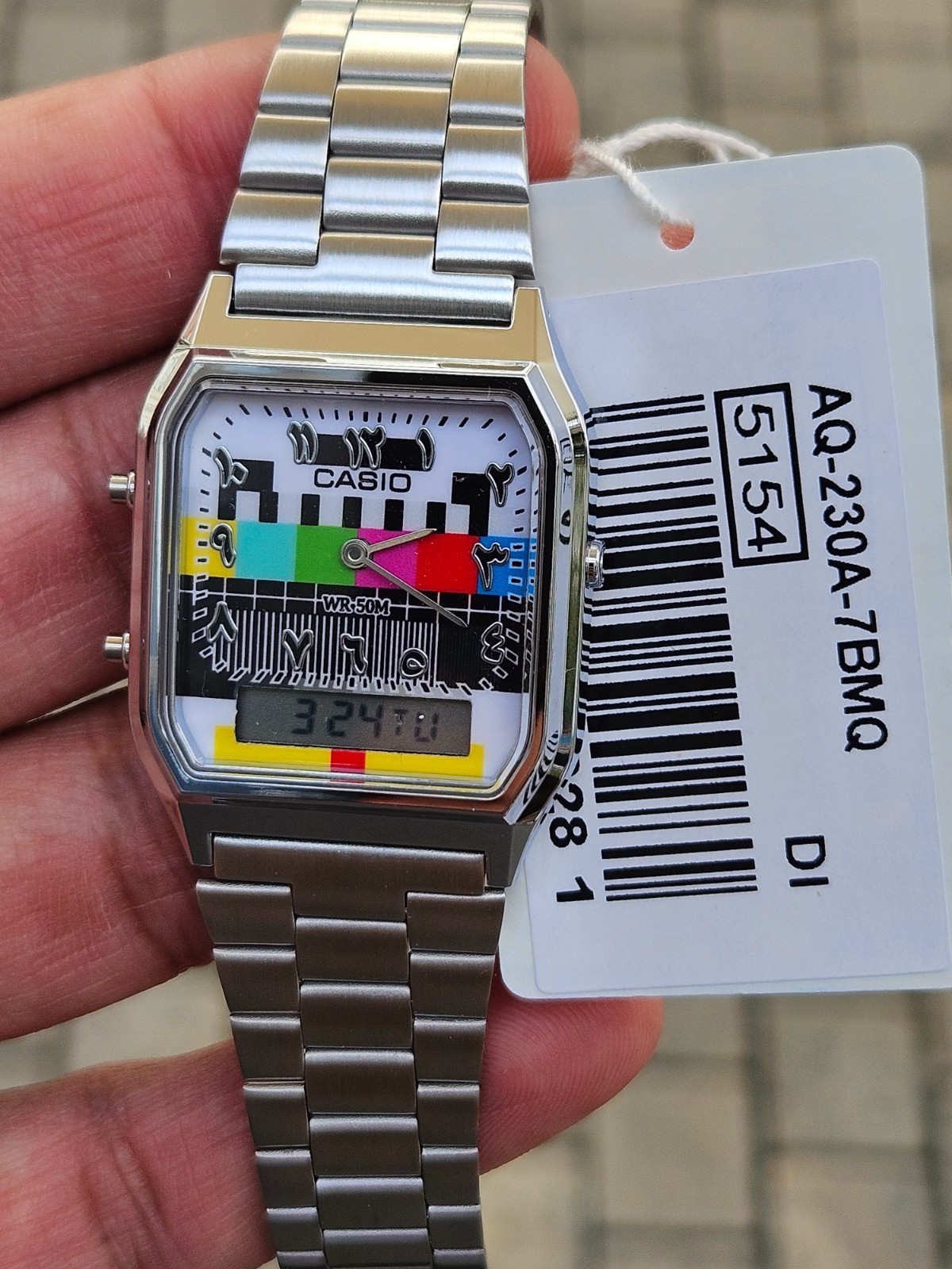 Casio AQ-230A Custom Dial Analog Digital Watch Stainless Steel Vintage Style