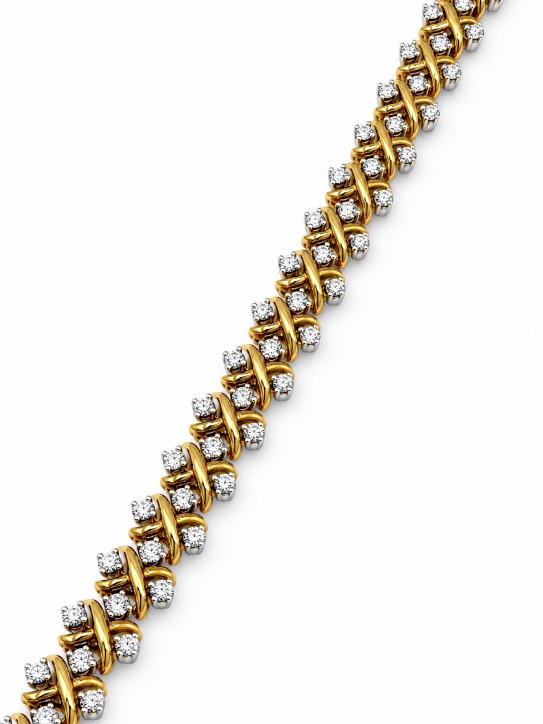 Tiffany & Co. Schlumberger Diamond Bracelet 18k Gold Platinum X Link Style