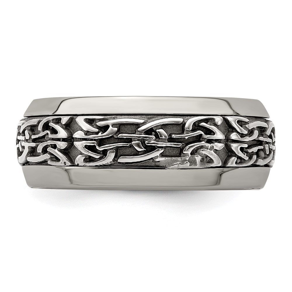 Titanium & Stainless Steel Casted 9mm Band Ring Size 9