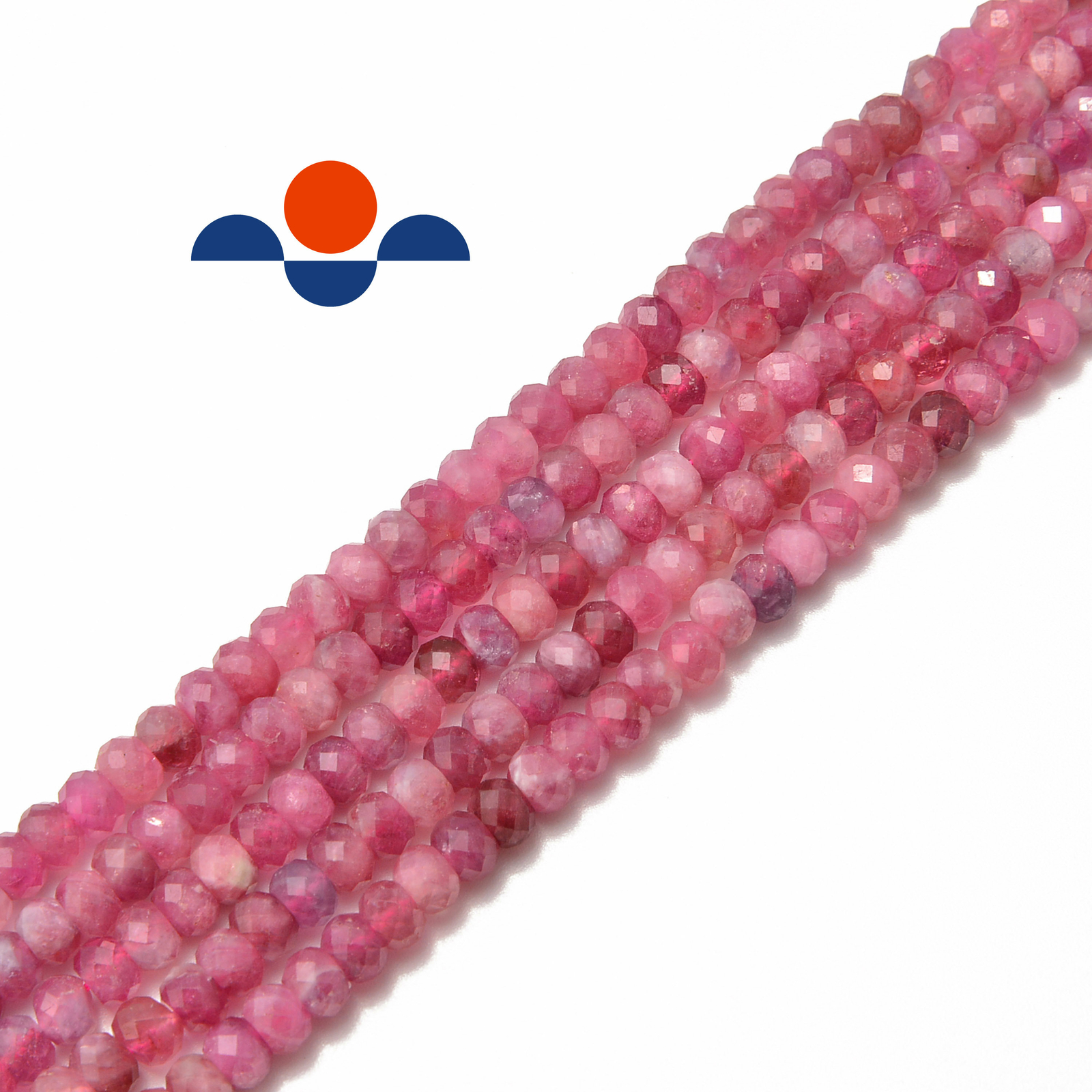 Natural Pink Tourmaline Faceted Rondelle Beads 2x3mm 3x4mm 3x5mm 15.5″ Strand