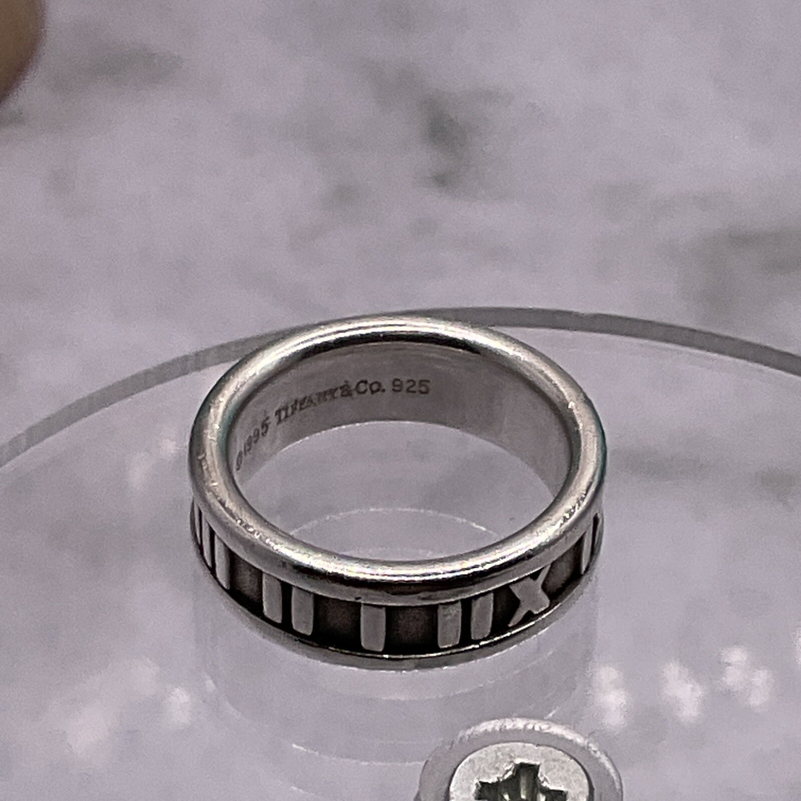 Tiffany & Co. 925 Atlas Ring. UK: K US: 5, U:50 .boxed & Pouch. 6.2mm Band.