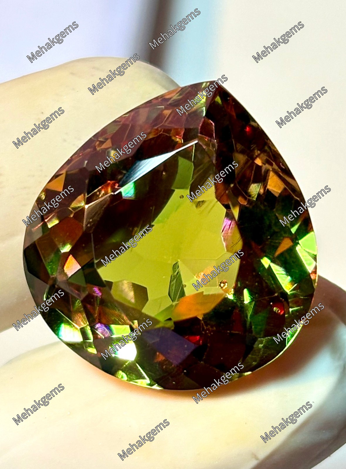 Color Change Zultanite Gemstone Pear Shape Diaspore, Fantasy Cut Collector Stone