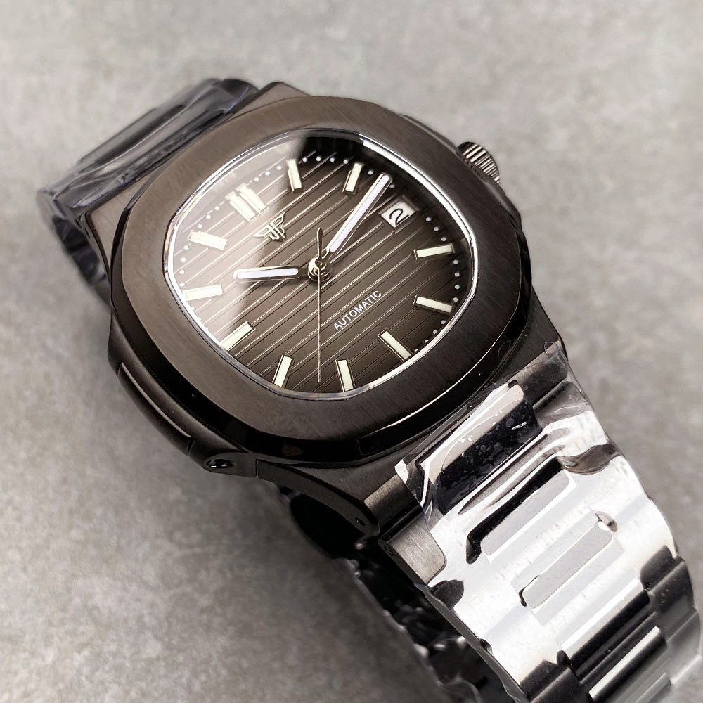 20ATM Tandorio 40mm Black PVD Sapphire Glass Automatic NH35 Movement Men Watch