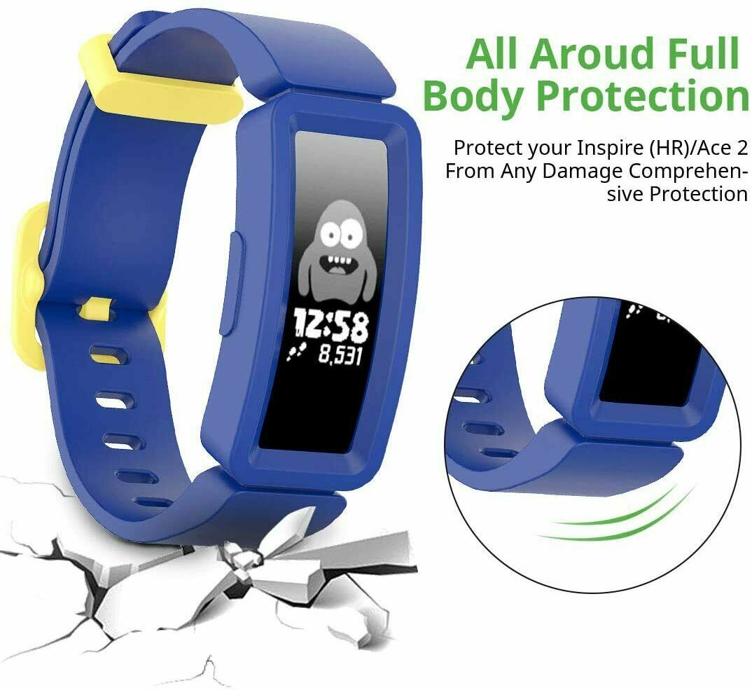Sports Silicone Watch Band Strap with Case/Cover For Fitbit inspire 2 / ace 3