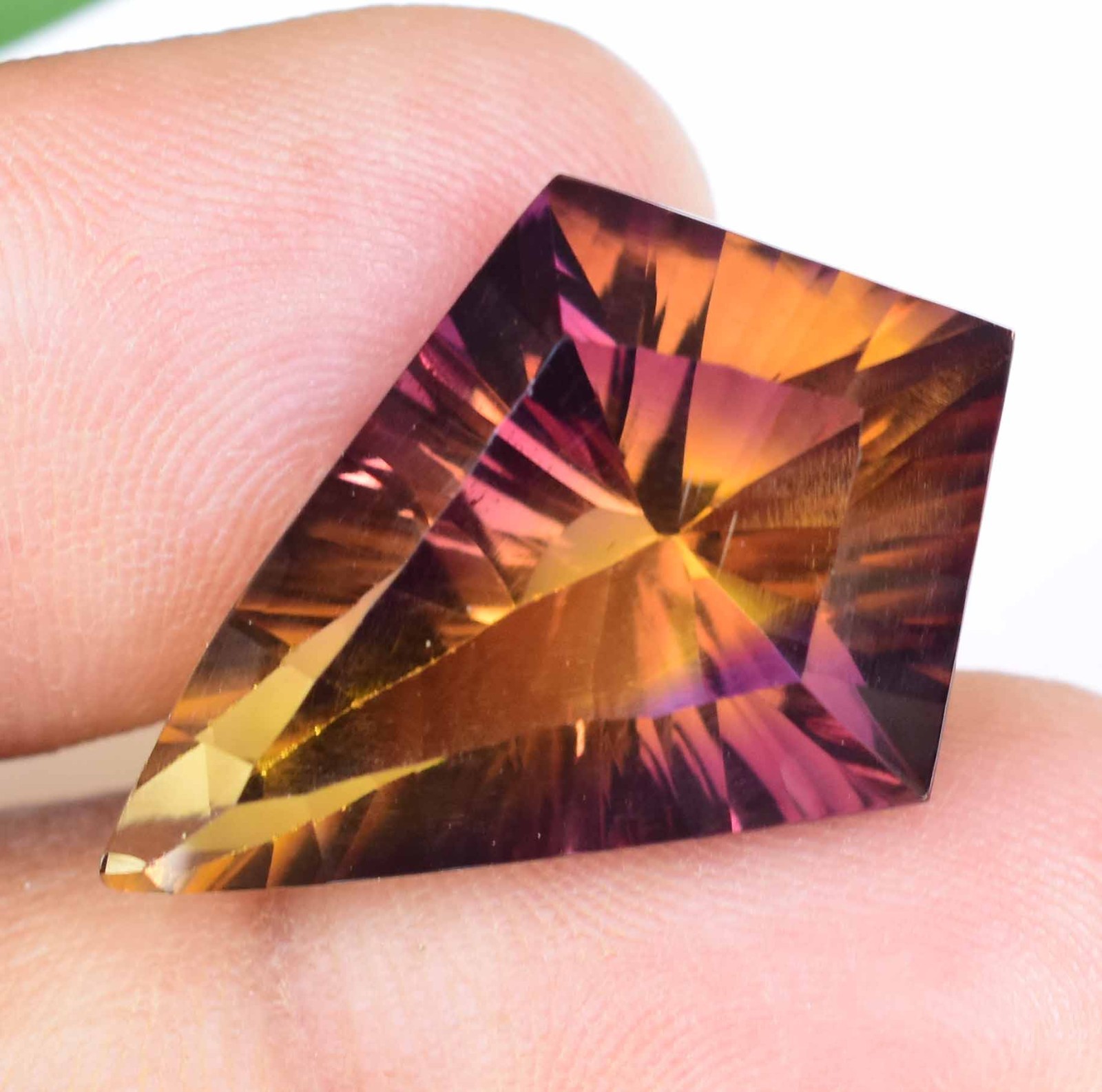Natural Bolivia Ametrine Bi-Color 19.30 Ct Untreated Certified Loose Gemstone