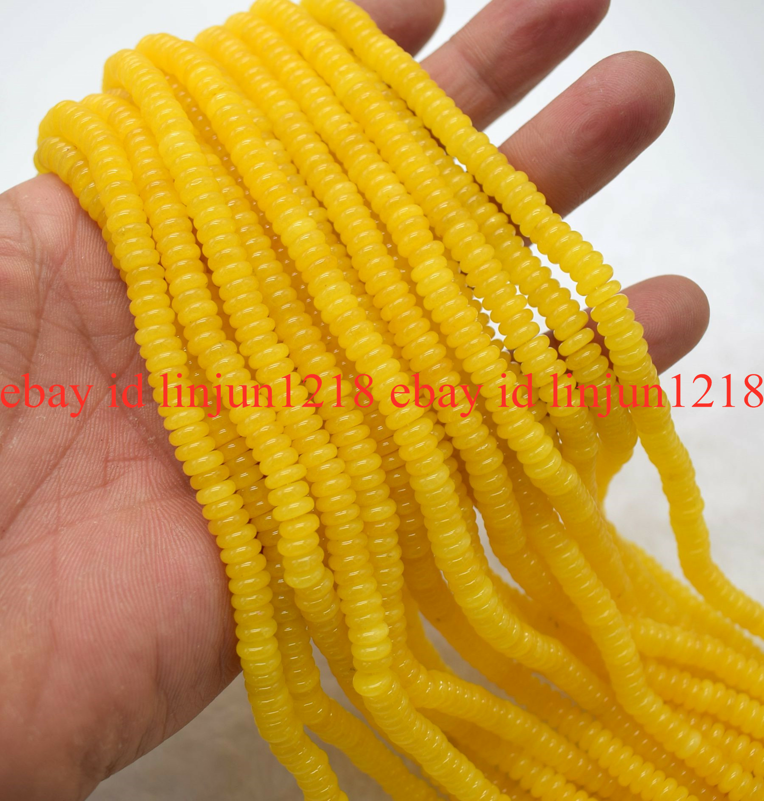 Pretty 3x8mm 4x10mm Natural Yellow Topaz Rondelle Gemstone Loose Beads 15”