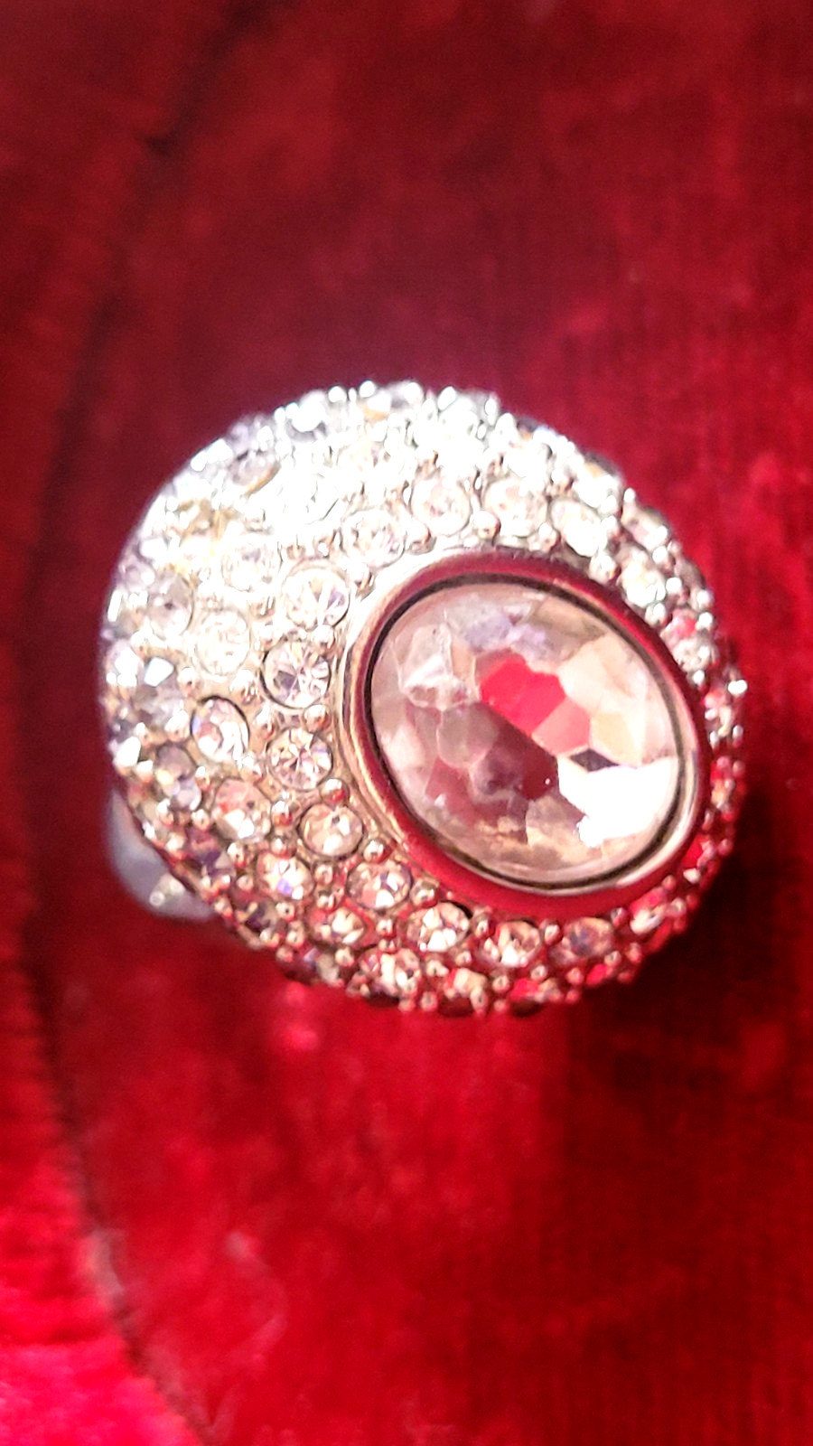 Arnold Scaasi Extravagant Large Designer Jeweled Vintage Cocktail Ring Size 7 US
