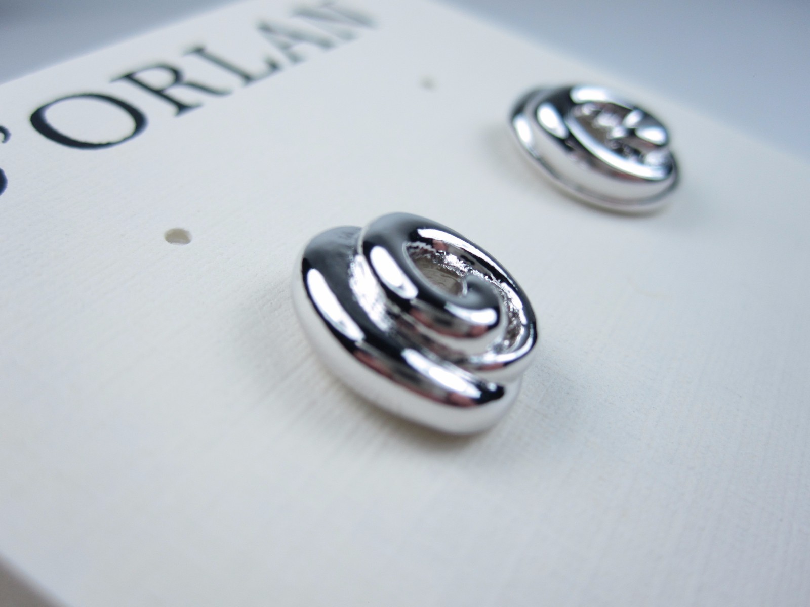 D’Orlan Rhodium Plated Pierced Earrings – Lead and Nickel Free 0423