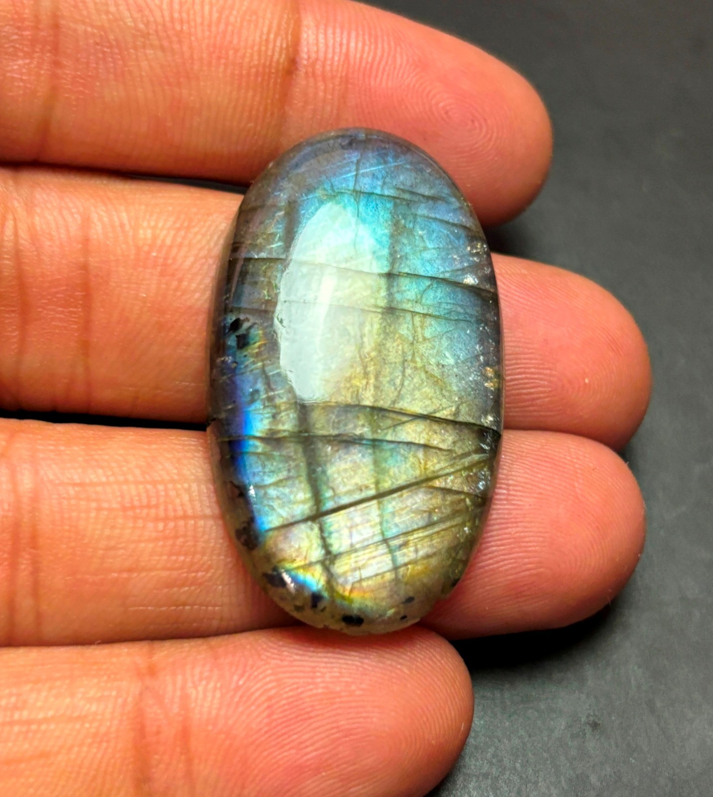Labradorite Cabochon Loose Semi Precious Flat Back Natural Gemstone