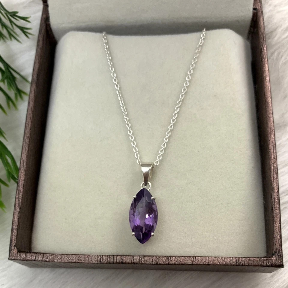 20 Ct Natural Purple Sapphire Marquise 925 Solid Silver Pendant Loose Gemstone