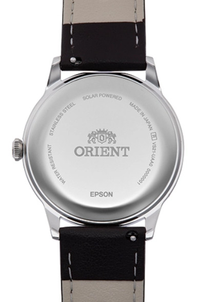 Orient Watch Quartz Solar-Powered Men’s Classic Dressy Ivory and Brown