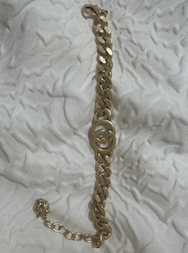 Gucci Double G Gold Tone Chain Bracelet Adjustable 6.5–7” w/ Box & Dust Bag