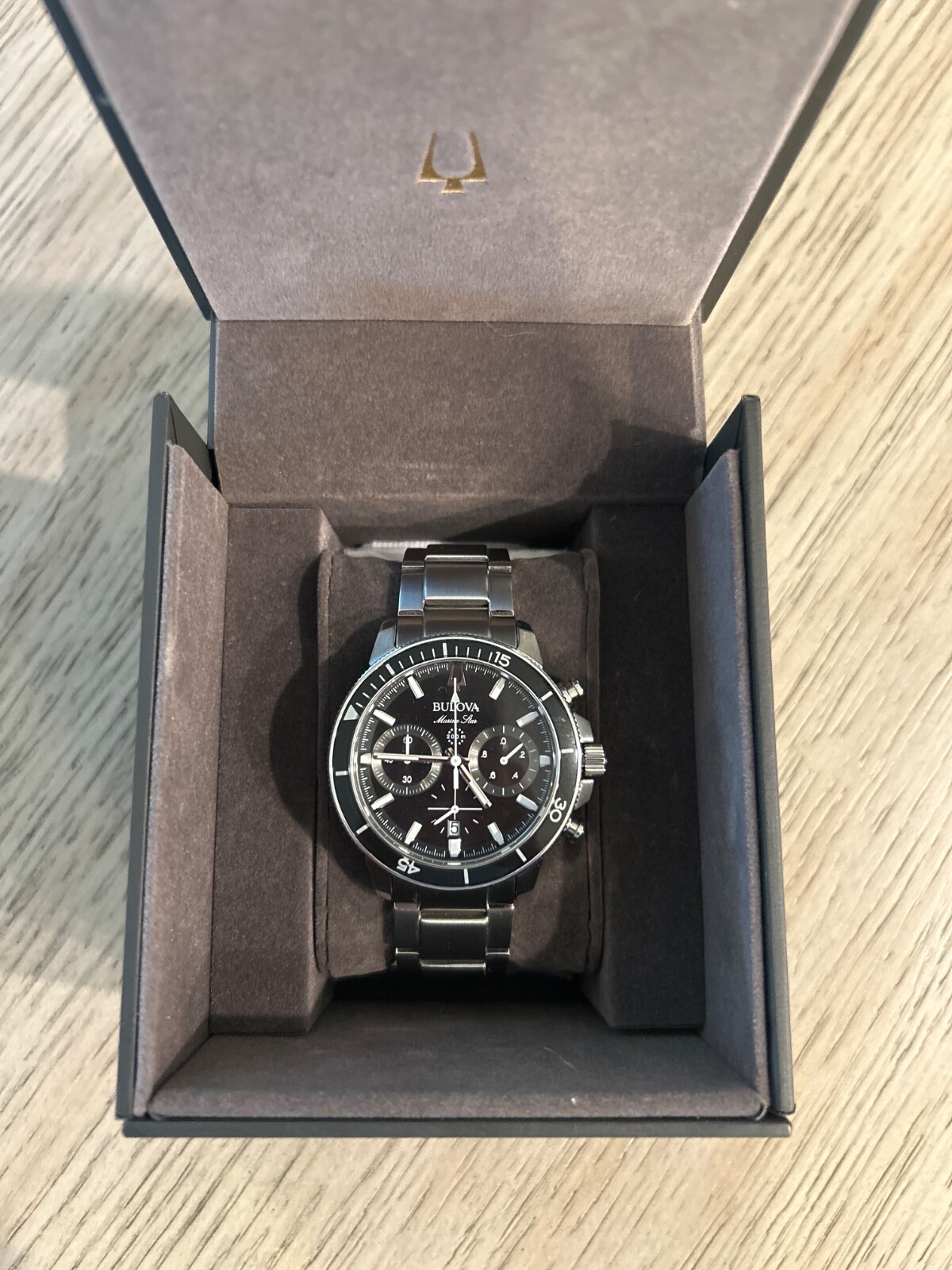 Bulova Marine Star 45mm Stainless Steel Case Silver Bracelet Men’s Watch -…