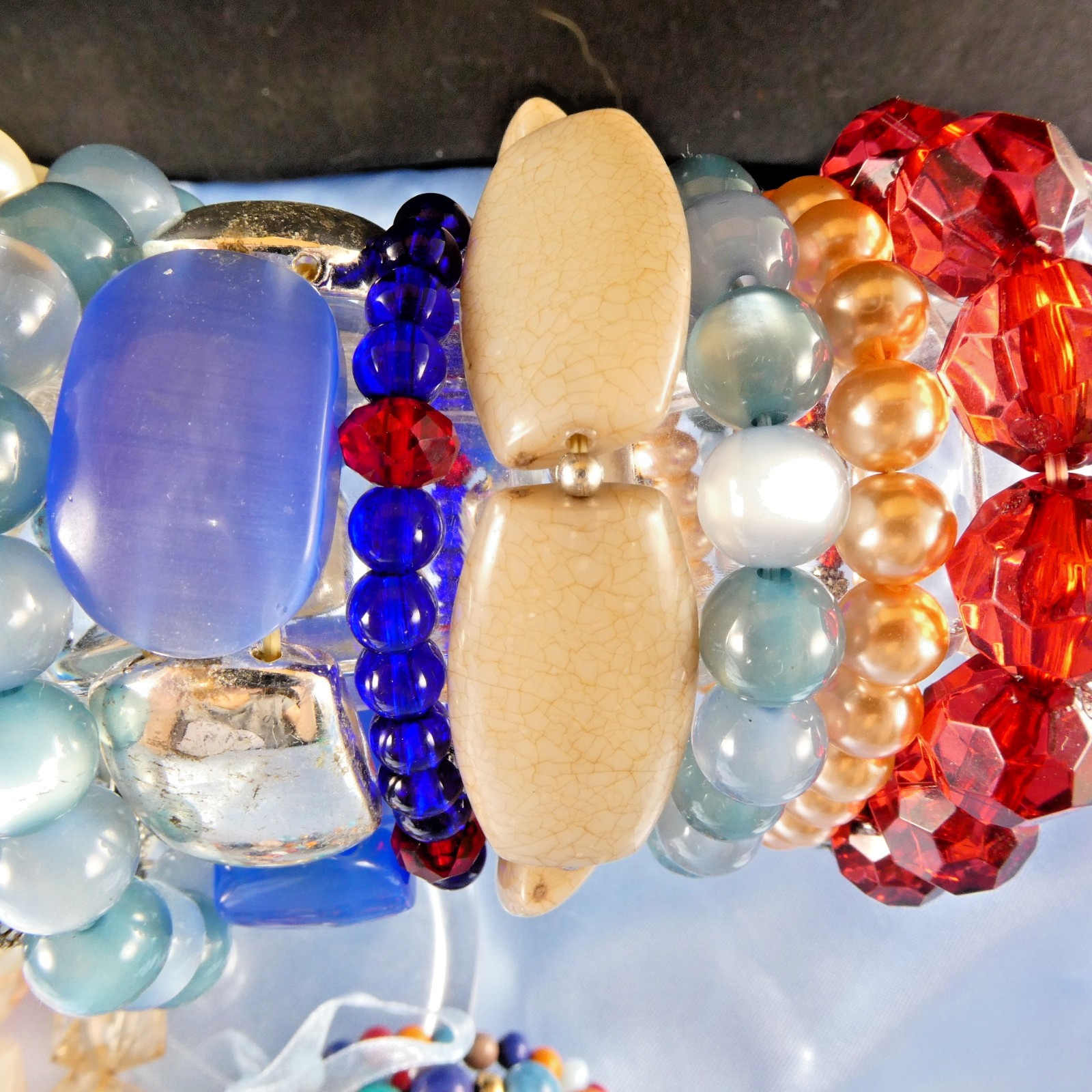 Lot of 20 Stretch Bracelets Expansion Colorful Fun to Wear Beaded Fits All Sizes