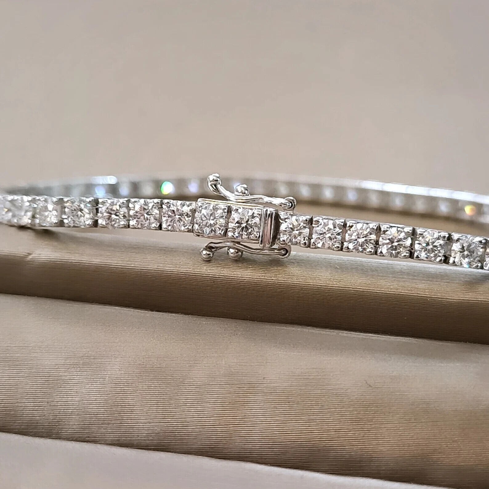 Specially For Her Birthday 6Ct Lab Grown Diamond Tennis Bracelet 925 Silver 8″