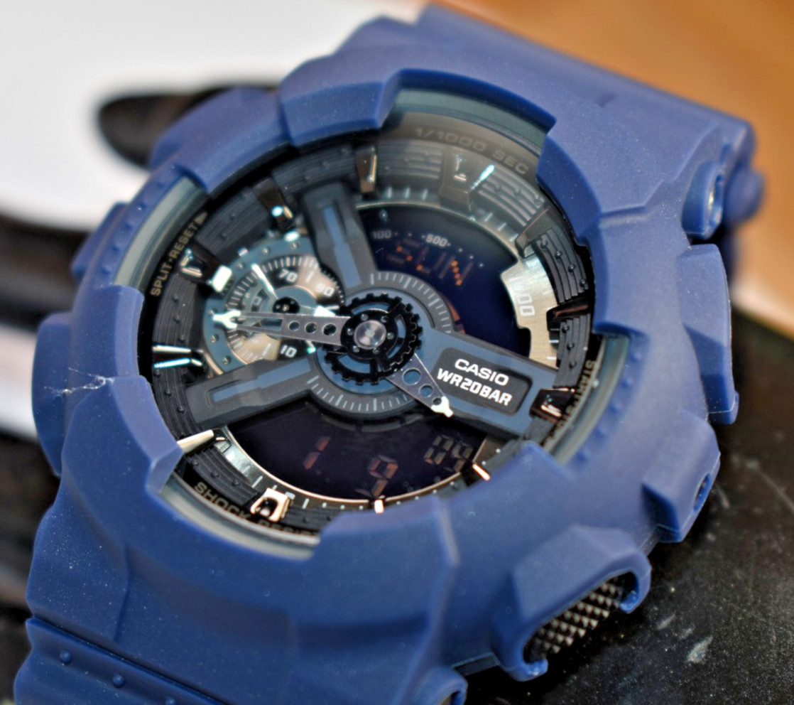 MODIFIED Casio G-Shock GA-110 (5146) Men’s Blue/Black Ana/Digi Watch NEW BATTERY