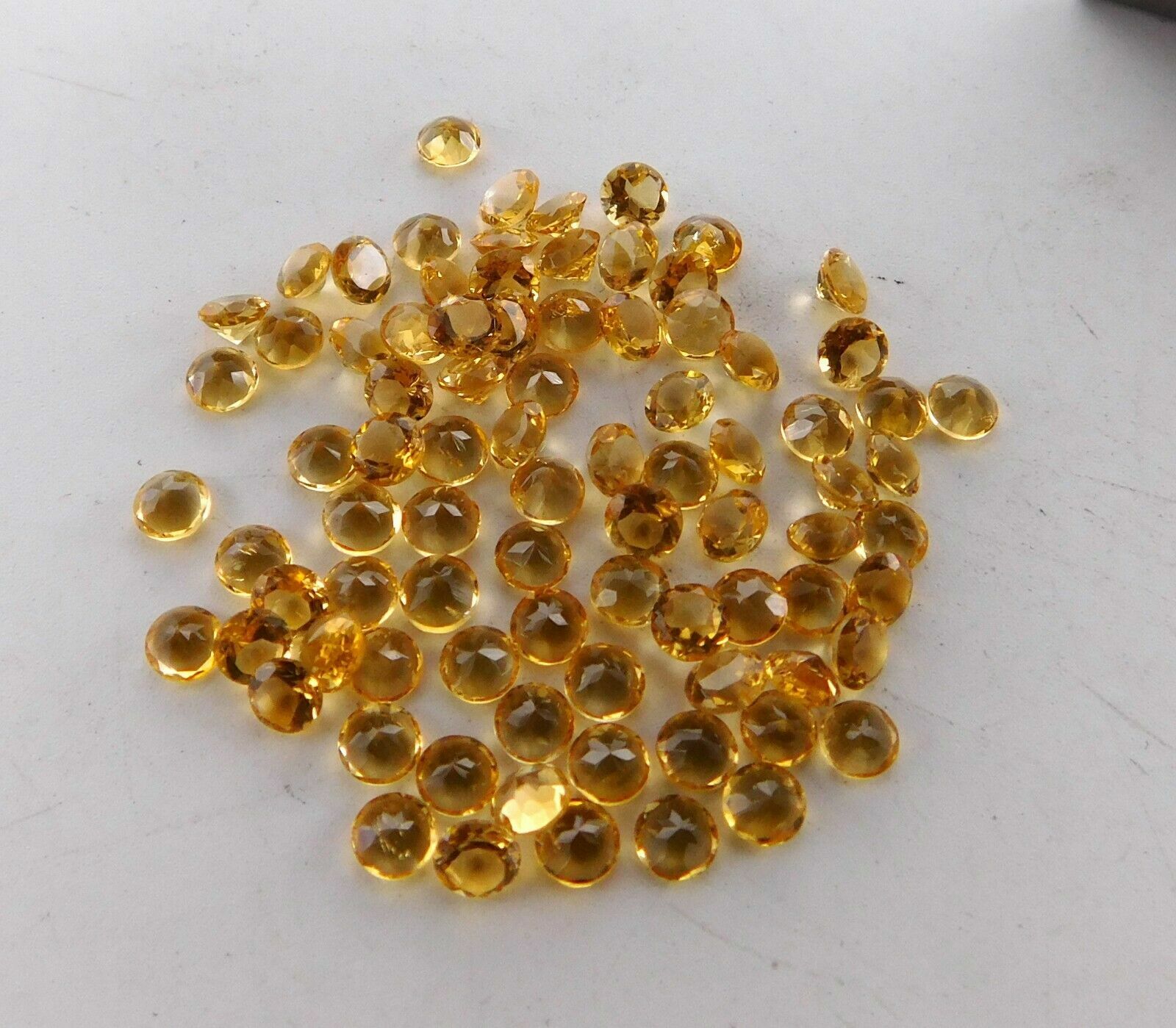 4 MM Natural Citrine Round Cut Lot Loose Gemstones For Jewelry Making P-1000