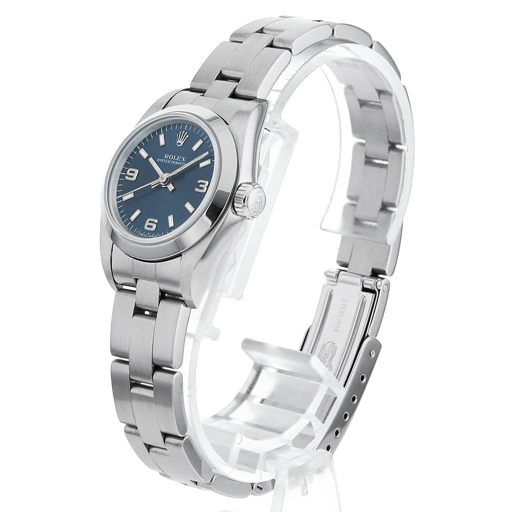 ROLEX Oyster perpetual 67180 blue 369 white bar U Number second hand Women
