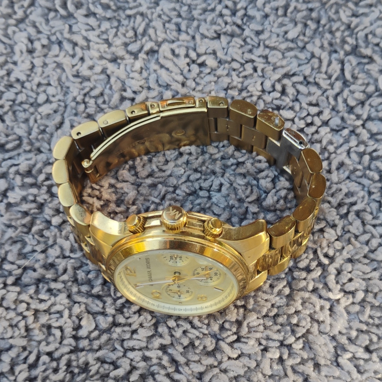 Michael Kors Men’s Quartz Analog Watch Gold SS Bracelet Chrono Date 38mm