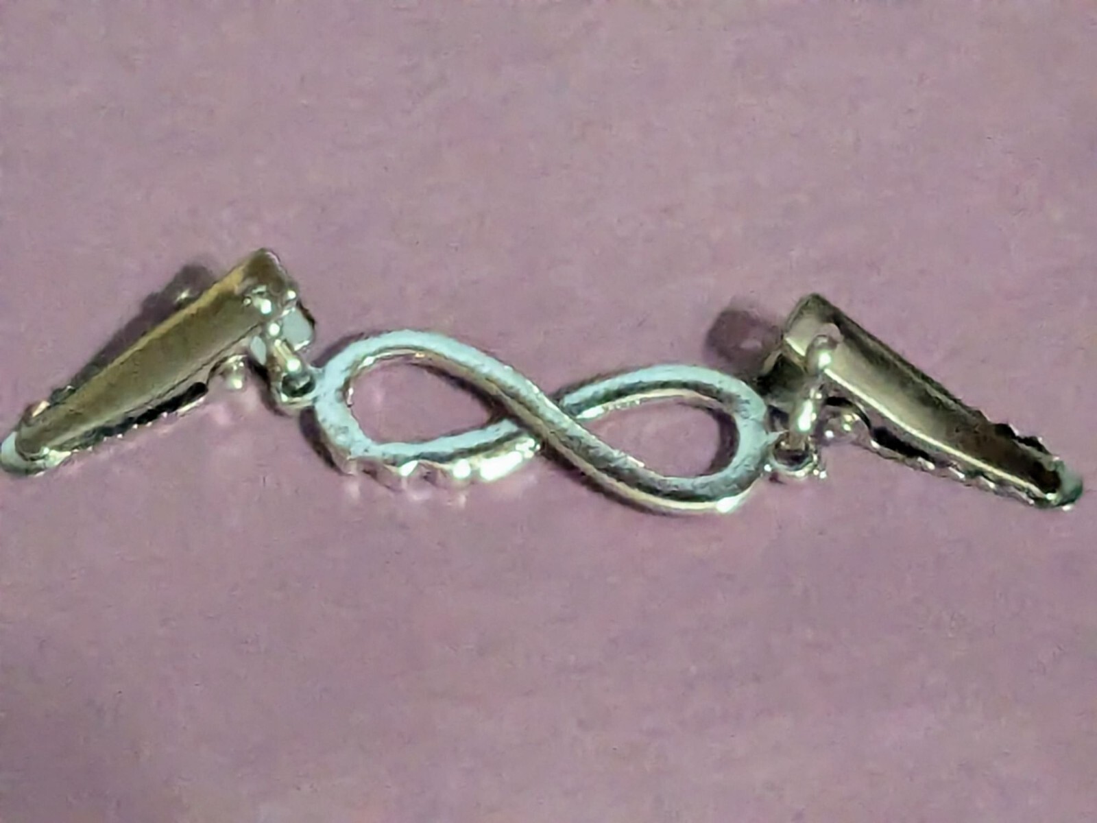 Infinity Love Shawl Cardigan Clasp 3.75 in Long Silver Tone NWOT CL6