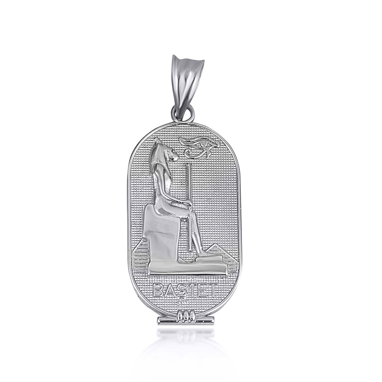 Silver Bastet Egyptian Goddess of Love, Beauty, and Protection Pendant Necklace
