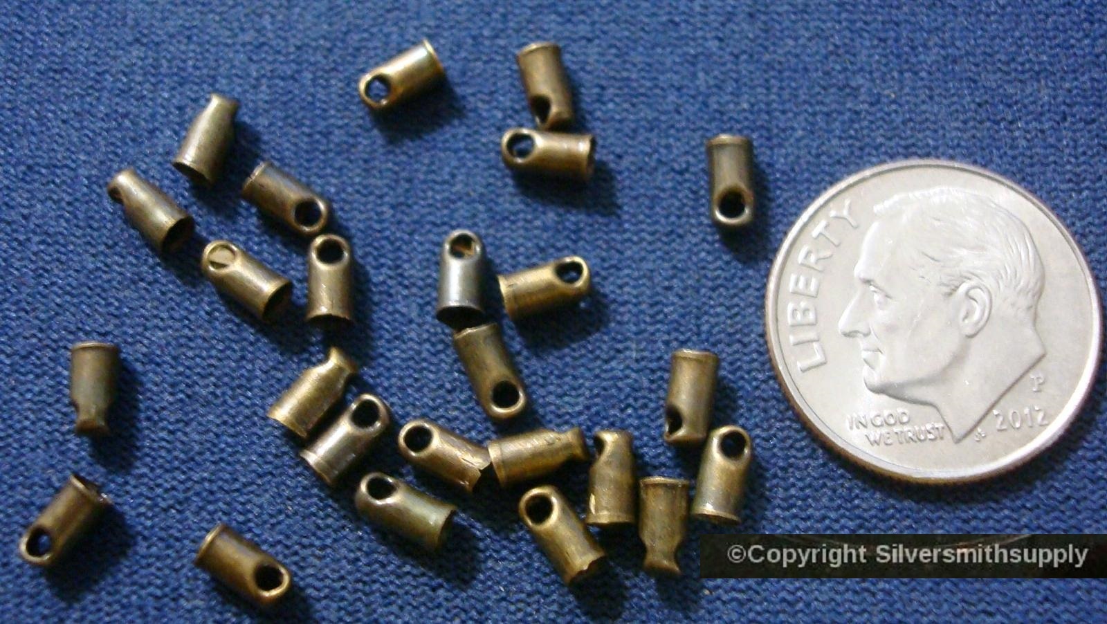 Leather cones thong ends 1.5mm leather necklace ends 24 bronze plated fps092