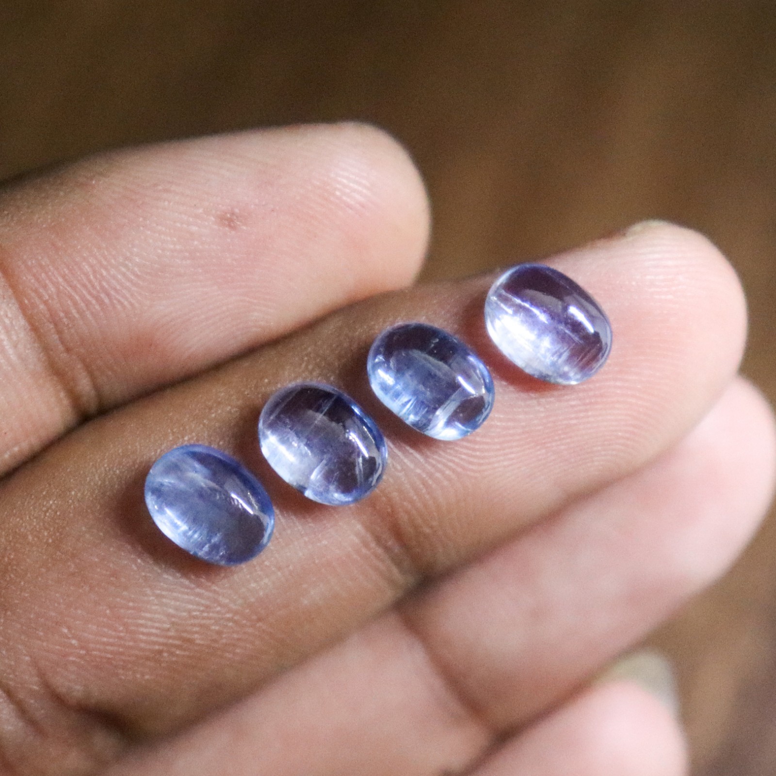 7.00 Ct Natural Blue Kyanite Oval Gemstone 4 Pcs Lot 8x6x4 MM