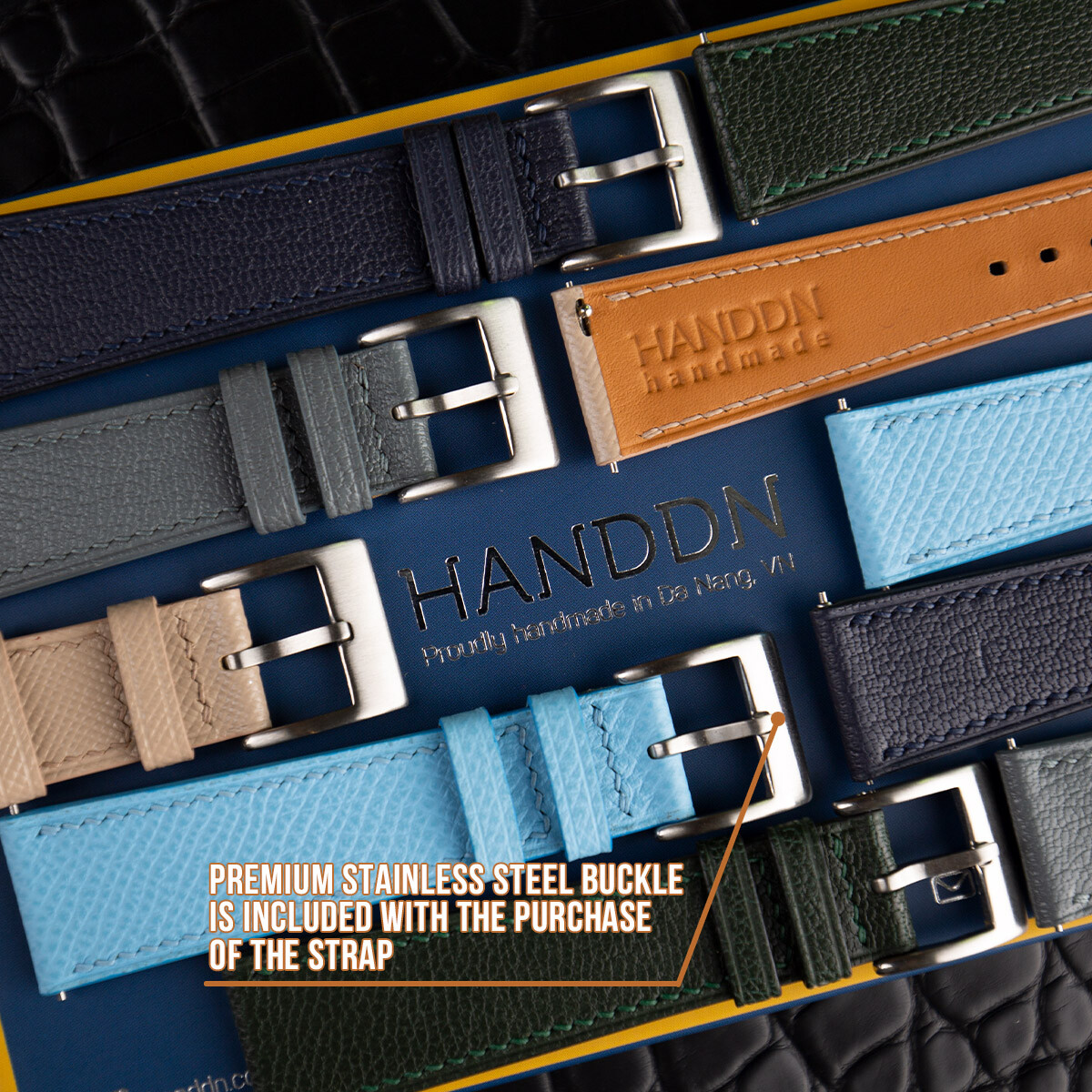 Navy Alcantara Leather Watch Strap Band 18mm 19mm 20mm 21mm 22mm