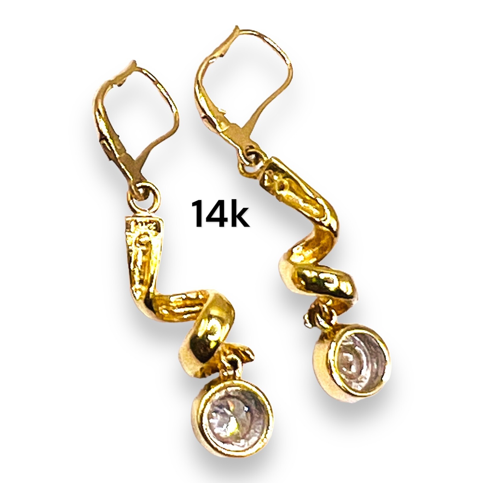 .70ct Natural Diamond Bezel Set 14k Yellow Gold Drop Dangle Earrings 4.40 Grams